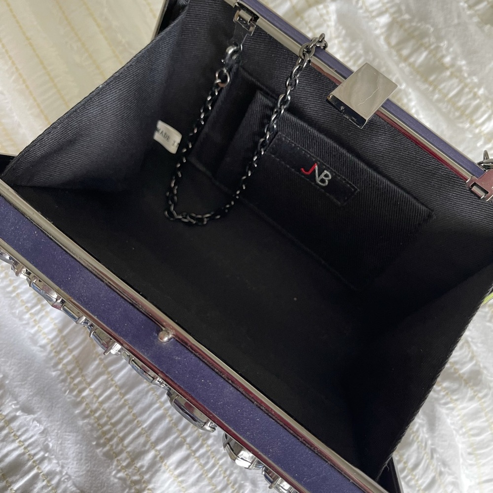 Blue stone clutch purse